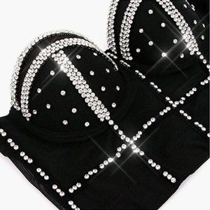 NWT Sparkling Bling Swarovski Crystal Rhinestone Bustier Bra Top + FREE …
